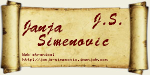 Janja Simenović vizit kartica